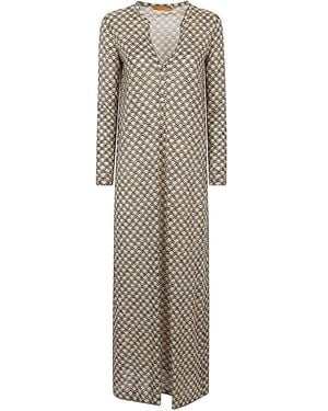 Siyu Printed Long Dress - Grey
