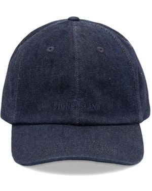 Stone Island Cotton Baseball Cap - Blue