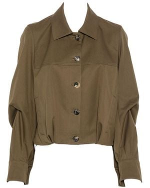Loewe Cotton And Silk Blend Jacket - Green
