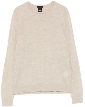 BOSS Ferpina Wool Jumper - Natural
