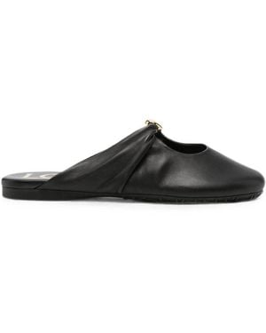 Loewe Pebble Soft Leather Slippers - Black
