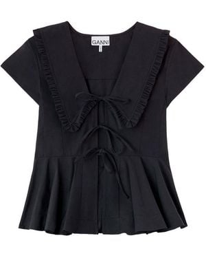 Ganni Organic Cotton Top - Black