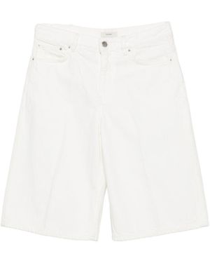 TOTEME Denim Cotton Bermuda Shorts - White