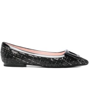 Roger Vivier Gommettine Tweed Ballets - Black