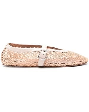 Alaïa Fishnet Ballet Flats - Pink