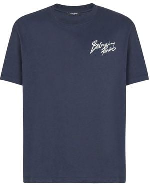 Balmain Cotton T-Shirt - Blue