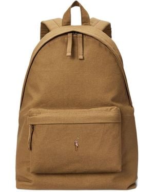 Polo Ralph Lauren Backpack With Logo - Natural