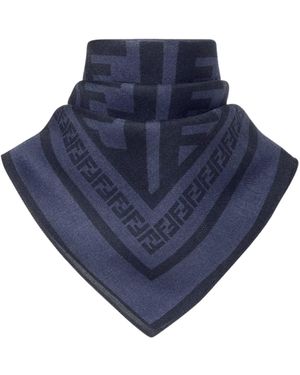 Fendi Silk And Wool Bandana - Blue