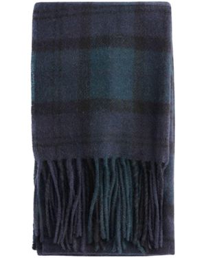 Barbour Tartan Wool Scarf - Blue
