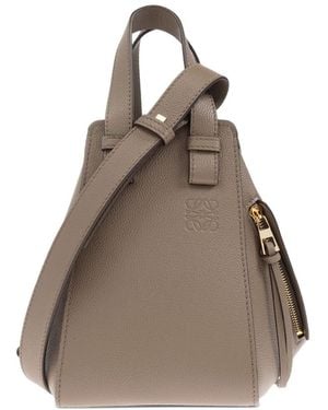 Loewe Hammock Compact Leather Handbag - Brown