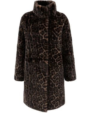 Apparis Blair Leopard Coat - Black
