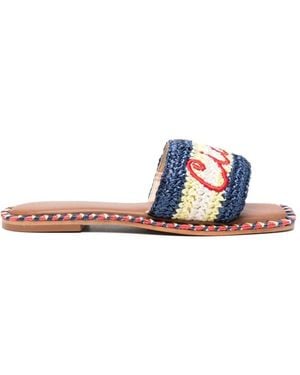Giada Benincasa Raffia Slipper - White