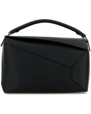 Loewe Puzzle Edge Large Leather Handbag - Black
