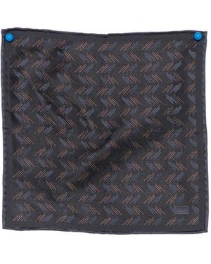 Brioni Printed Pocket Square - Grey