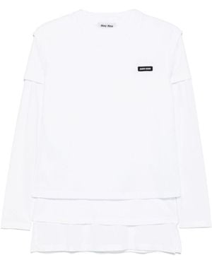 Miu Miu Cotton T-Shirt - White