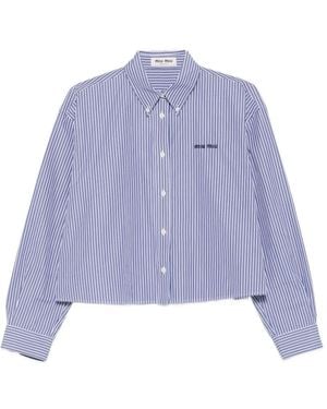 Miu Miu Logo Cotton Shirt - Purple