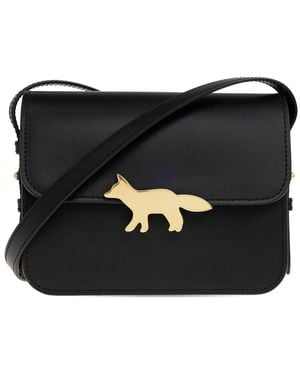 Maison Kitsuné Edie Leather Crossbody Bag - Black