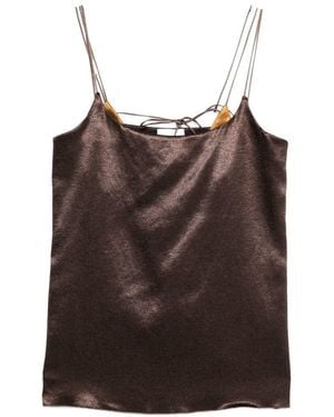 Alysi Satin Top - Brown