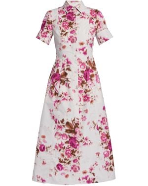Erdem Floral Print Midi Dress - Pink