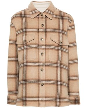 Isabel Marant Cappotto A Quadri Faxona - Neutro
