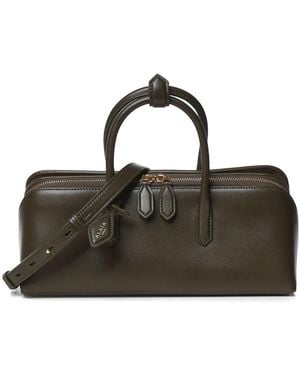 Alaïa Delta Small Leather Handbag - Black