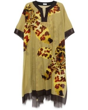 Dries Van Noten Printed Cotton Kaftan - Yellow