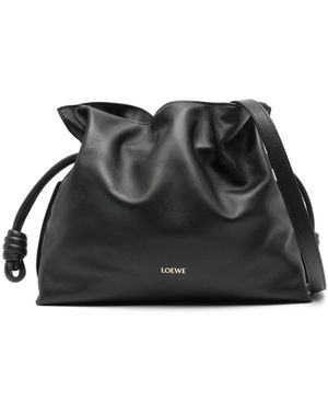 Loewe Flamenco Medium Leather Clutch - Black