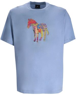 Paul Smith Zebra Craft Cotton T-Shirt - Blue