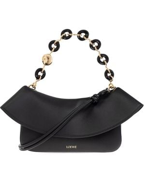 Loewe Ola Medium Leather Shoulder Bag - Black