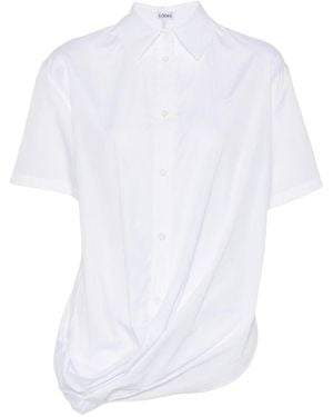 Loewe Cotton Draped Shirt - White