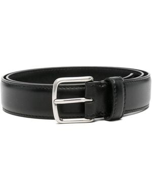 The Row Buckle-Fastening Leather Belt - Black