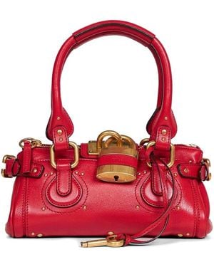 Chloé Paddington Leather Shoulder Bag - Red