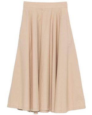 White Sand Cotton Long Skirt - Natural