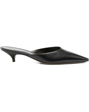 The Row Liisa Leather Mules - Black