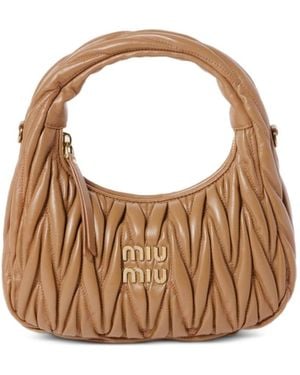 Miu Miu Wander Small Leather Hobo Bag - Brown