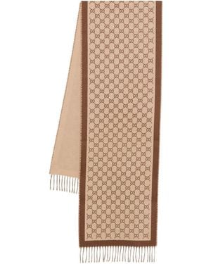 Gucci Gg Wool Scarf - Natural