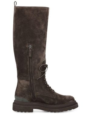 Brunello Cucinelli Suede Leather Boots - Black