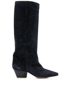 forte_forte Suede Leather Boots - Blue