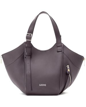 Loewe Hammock Leather Tote Bag - Purple