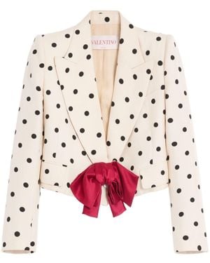 Valentino Polka-Dot Bow-Detail Blazer - Pink