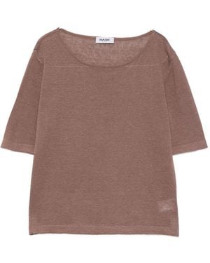 Base London Linen And Cotton Blend Jumper - Brown