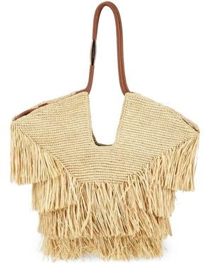 Zimmermann Goldentime Medium Raffia Tote Bag - Natural