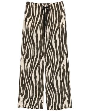 Alysi Zebra Print Trousers - White