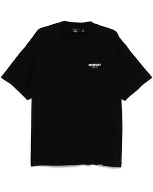 Represent Short Sleeves T-Shirt With Logo - Black