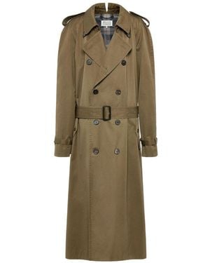 Maison Margiela Double-Breasted Trench Coat - Green
