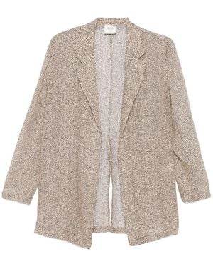 Alysi Single-Breasted Blazer Jacket - Natural