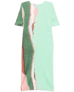 Pleats Please Issey Miyake Priined Midi Dress - Green