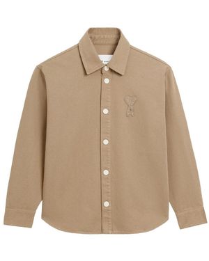 Ami Paris Knitted Adc Overshirt - Natural
