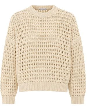 Brunello Cucinelli Wool And Cashmere Open-Knit Jumper - Natural