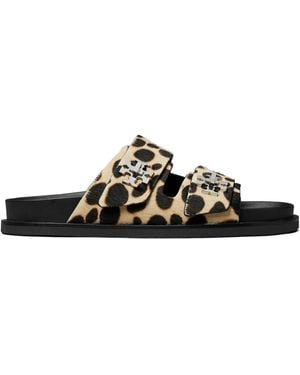 Tory Burch T-Lock Sport Slide Sandals - Black